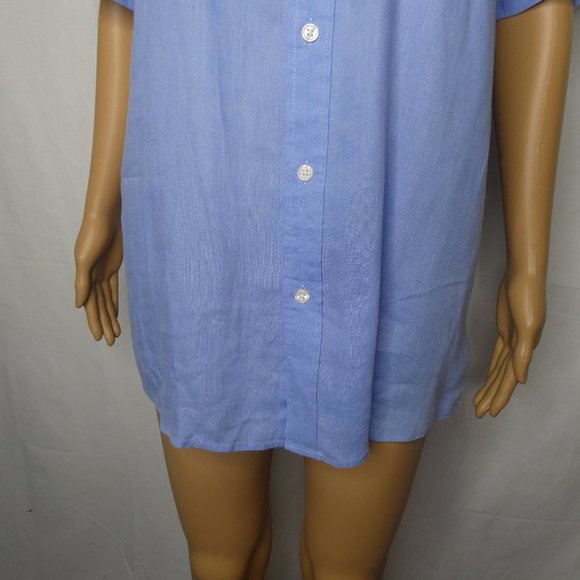 Michael Kors Linen Short Sleeve Button Up Shirt Md - Picture 2 of 11